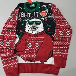 Ugly Christmas Sweater LED Red and Black Crewneck